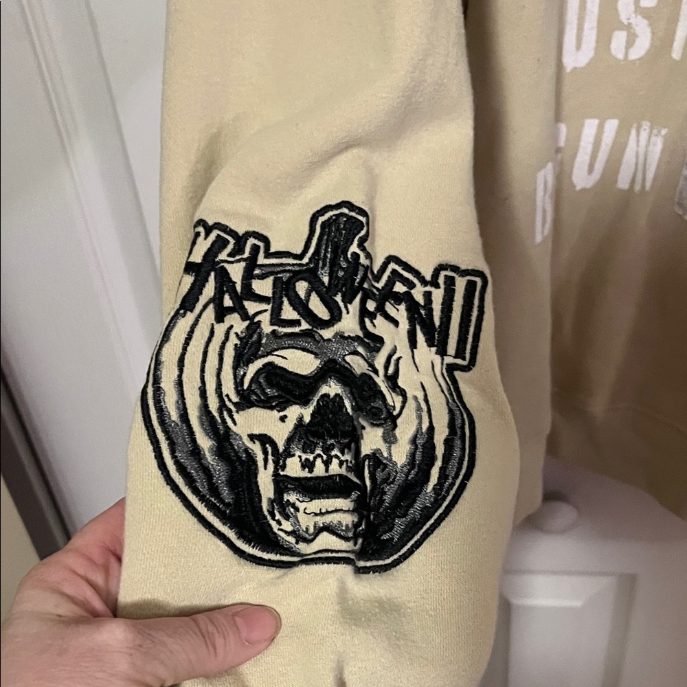 Halloween II Beige Graphic Hoodie - Picture 4 of 6